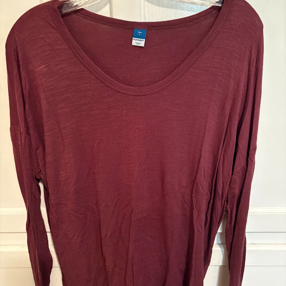S Old Navy Luxe Burgundy Tunic Top